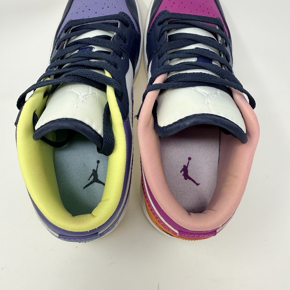 Air Jordan 1 Low SE Mismatched Purple Magenta Youth 6.5Y Women's 8 DJ4342-400 - Picture 9 of 10